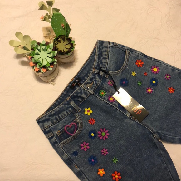 Dolls Kill Denim - NWT DollsKill Floral Denim Pants